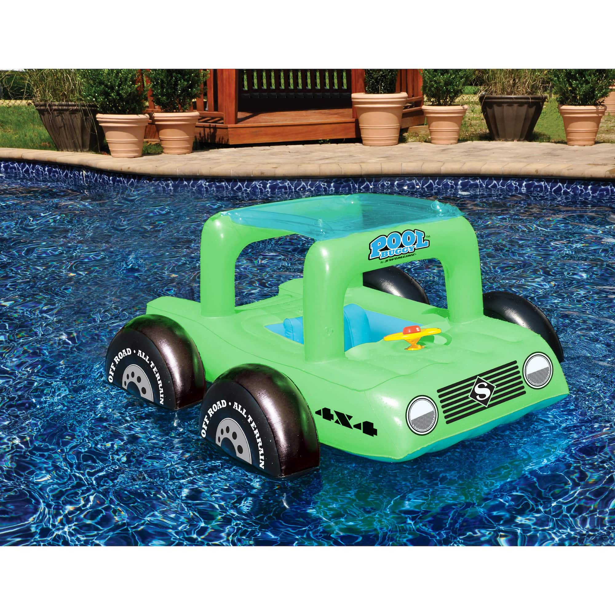 Swim Central 41" Green Swimming Pool All Terrain Vehicle Float for Children